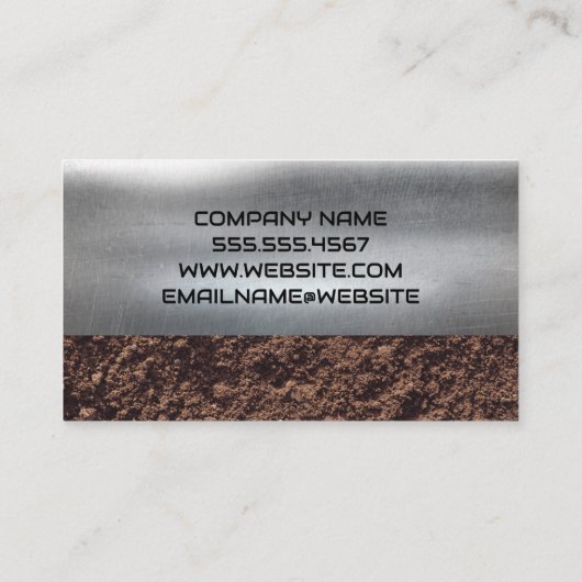 Graafmachine Bouw | Bouwer Logo | Metaalachtig Visitekaartje (Achterkant)