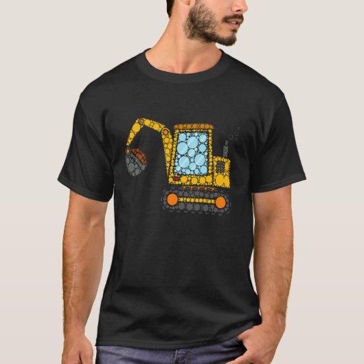 Graafmachine Bouw Graafmachine Gelukkige Stip Dag T-shirt (Voorkant)
