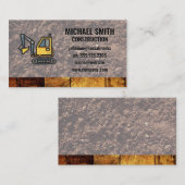 Graafmachine | Bouw | Hout | Grond Visitekaartje (Voorkant / Achterkant)