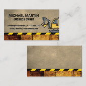 graafmachine | Bouw | houten leder Visitekaartje (Voorkant / Achterkant)