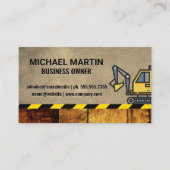 graafmachine | Bouw | houten leder Visitekaartje (Voorkant)