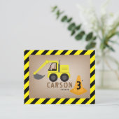 Graafmachine Bouw Thema Verjaardag Briefkaart (Staand voorkant)