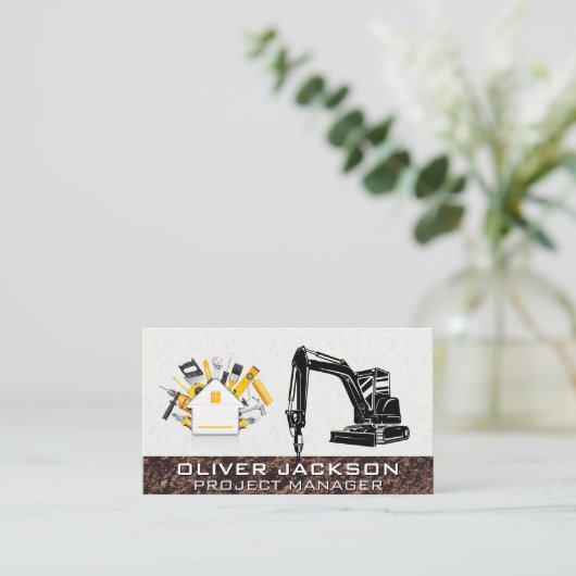 Graafmachine Bouwmachine | Boor | Hardware Visitekaartje (Staand voorkant)