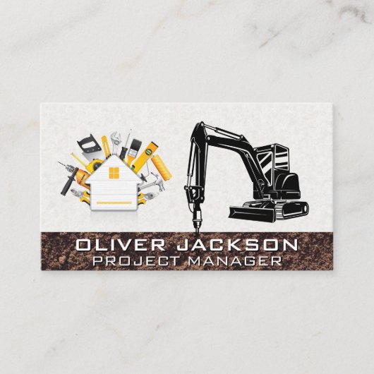 Graafmachine Bouwmachine | Boor | Hardware Visitekaartje (Voorkant)