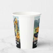 Graafmachine Bouwmachines Graver Verjaardag Papieren Bekers (Rechts)