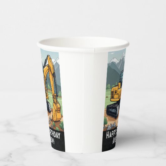 Graafmachine Bouwmachines Graver Verjaardag Papieren Bekers