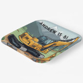 Graafmachine Bouwmachines Graver Verjaardag Papieren Bordje (Gebogen)