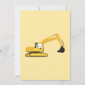 Graafmachine Bouwtruck Verjaardagsuitnodiging Kaart (Achterkant)