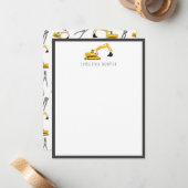 Graafmachine Bouwtrucks Gereedschap Kinderen Notitiekaartje (Voorkant / Achterkant in situ)