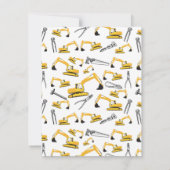 Graafmachine Bouwtrucks Gereedschap Kinderen Notitiekaartje (Achterkant)