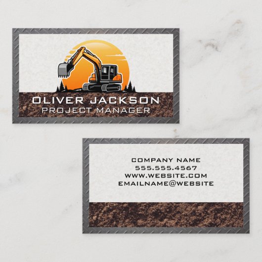 Graafmachine Bouwvoertuig | Bouwer Visitekaartje (Voorkant / Achterkant)