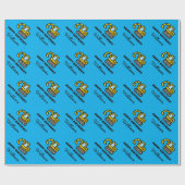 Graafmachine bouwvoertuig kind verjaardag cadeaupapier (Vlak)