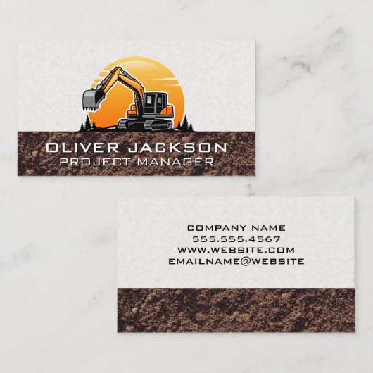 Graafmachine Bouwvoertuig Visitekaartje (Voorkant / Achterkant)