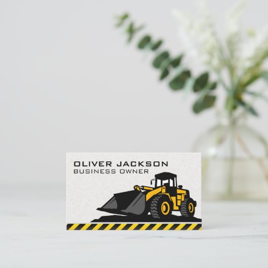 Graafmachine Bouwvoertuig Visitekaartje (Staand voorkant)