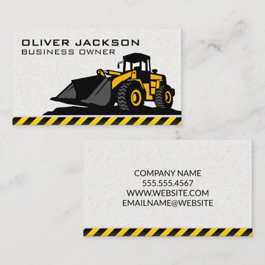 Graafmachine Bouwvoertuig Visitekaartje (Voorkant / Achterkant)