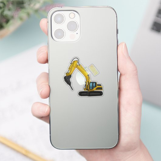 Graafmachine cartoon illustratie sticker (Telefoon)