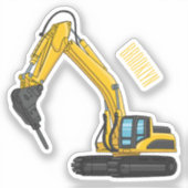 Graafmachine cartoon illustratie sticker (Voorkant)