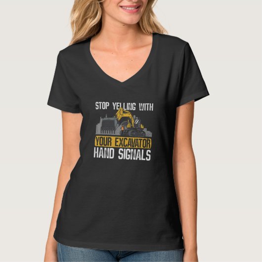 Graafmachine constructie en graafmachine zand t-shirt (Voorkant)