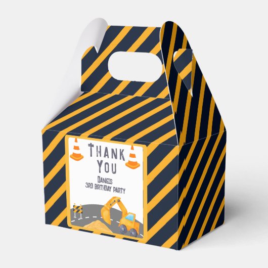 Graafmachine Constructie Kegel Kids Verjaardagsfee Bedankdoosjes (Voorkant Zijde)