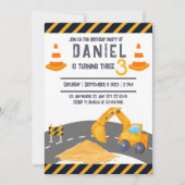 Graafmachine Constructie Kegel Kids Verjaardagsfee Kaart (Voorkant)