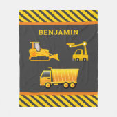 Graafmachine Dumptruck Bouw Thema Kinderkamer Fleece Deken (Voorkant)