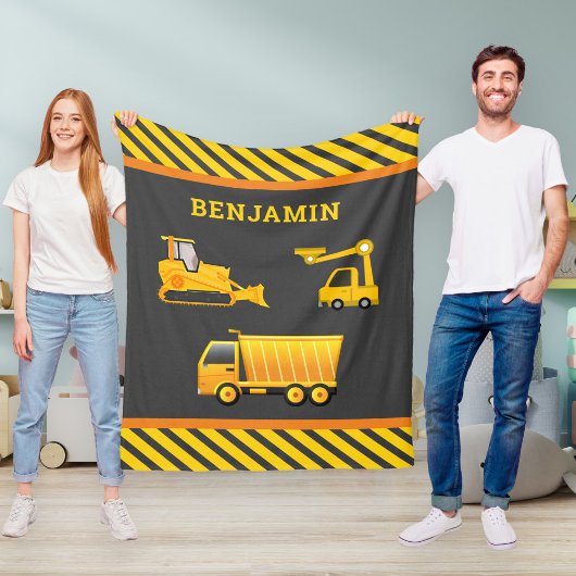 Graafmachine Dumptruck Bouw Thema Kinderkamer Fleece Deken