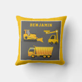 Graafmachine Dumptruck Bouw Thema Kinderkamer Kussen (Achterkant)