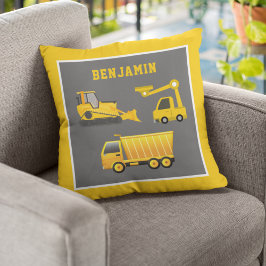 Graafmachine Dumptruck Bouw Thema Kinderkamer Kussen