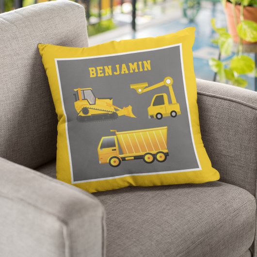 Graafmachine Dumptruck Bouw Thema Kinderkamer Kussen