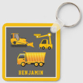 Graafmachine Dumptruck Bouw Thema Kinderkamer Sleutelhanger (Achterkant)