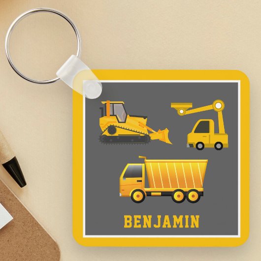 Graafmachine Dumptruck Bouw Thema Kinderkamer Sleutelhanger