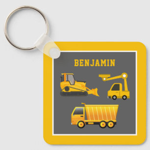 Graafmachine Dumptruck Bouw Thema Kinderkamer Sleutelhanger
