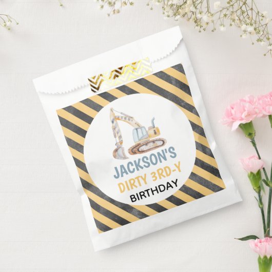 Graafmachine Gele Bouw Vuile 3rdy Bedankzakje (Gezegeld)