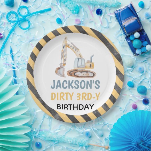 Graafmachine Gele Bouw Vuile 3rdy Bord (Feest)