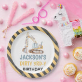 Graafmachine Gele Bouw Vuile 3rdy Bord (Feest)