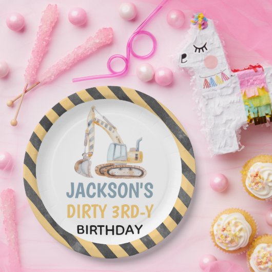 Graafmachine Gele Bouw Vuile 3rdy Bord (Feest)