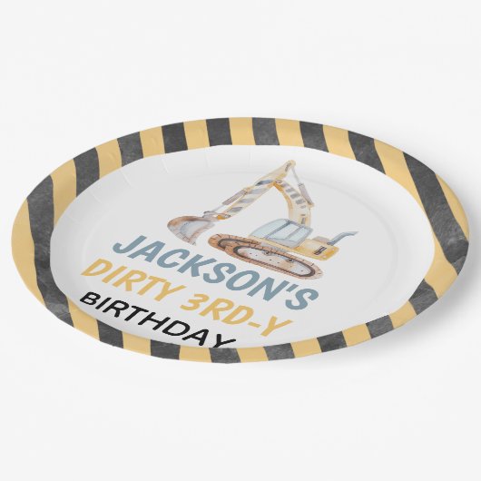 Graafmachine Gele Bouw Vuile 3rdy Bord (Gekanteld)