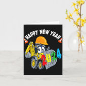 Graafmachine Gelukkig Nieuwjaar 2024 Voor Jongen Kaart (Gele Bloem)