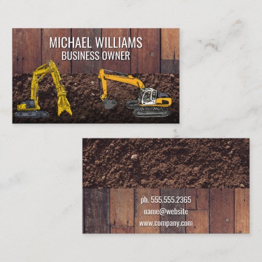 graafmachine | grondverzetvoertuigen | Bouw Visitekaartje (Voorkant / Achterkant)
