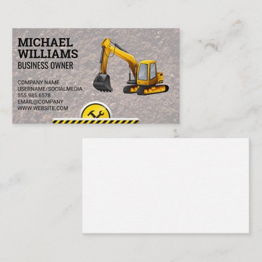 graafmachine | hardware voor bouwplaats Earth Move Visitekaartje (Voorkant / Achterkant)