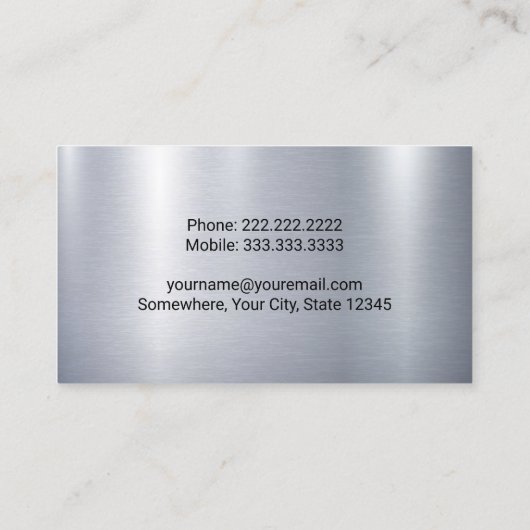 Graafmachine Heavy Equipment Operator Metaal Visitekaartje (Achterkant)