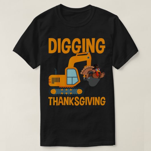 Graafmachine Herfst Graven Thanksgiving Grappig T-shirt (Design voorkant)