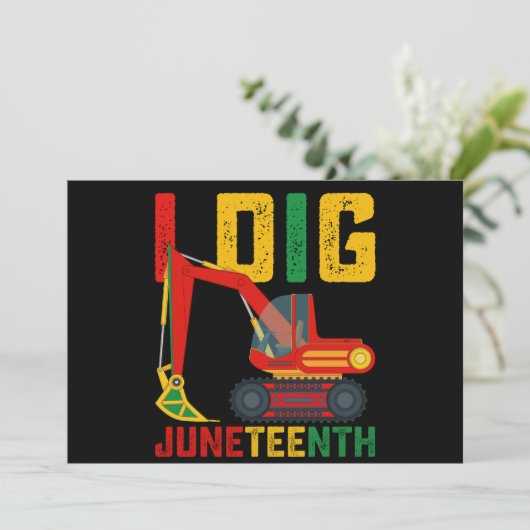 Graafmachine I Graven Juneteenth Kinder Kaart (Staand voorkant)