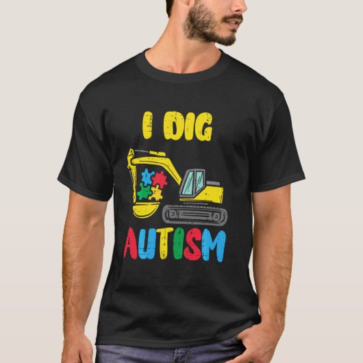 Graafmachine Ik Graaf Autisme Bewustzijn Graver Pe T-shirt (Voorkant)