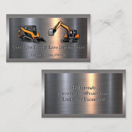 Graafmachine Logo | Metaal Visitekaartje (Voorkant / Achterkant)