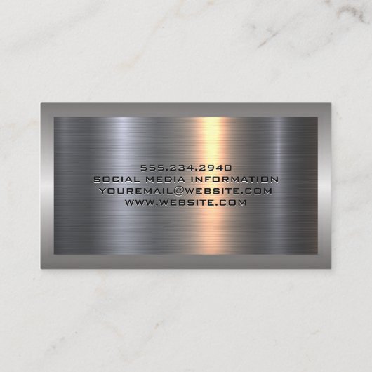 Graafmachine Logo | Metal Visitekaartje (Achterkant)