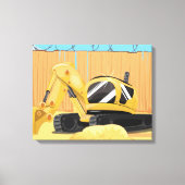 Graafmachine op een Bouwplaats Canvas Afdruk (Voorkant)