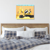 Graafmachine op een Bouwplaats Canvas Afdruk (Insitu (Slaapkamer))