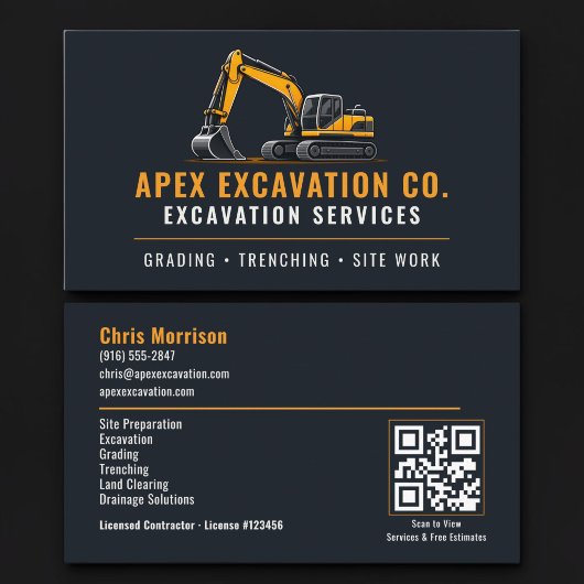 Graafmachine QR-code Professionele Diensten Visitekaartje