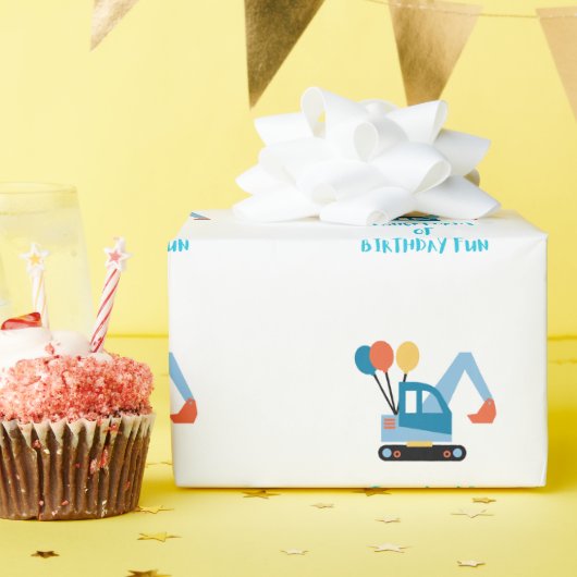 Graafmachine thema cadeaupapier (Verjaardagsfeest)